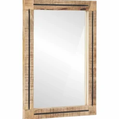 vidaXL Spiegel Wandgemonteerd Bruin en zwart 70 x 50 x 3 cm Glas