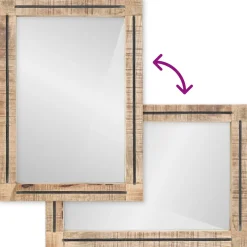 vidaXL Spiegel Wandgemonteerd Bruin en zwart 70 x 50 x 3 cm Glas