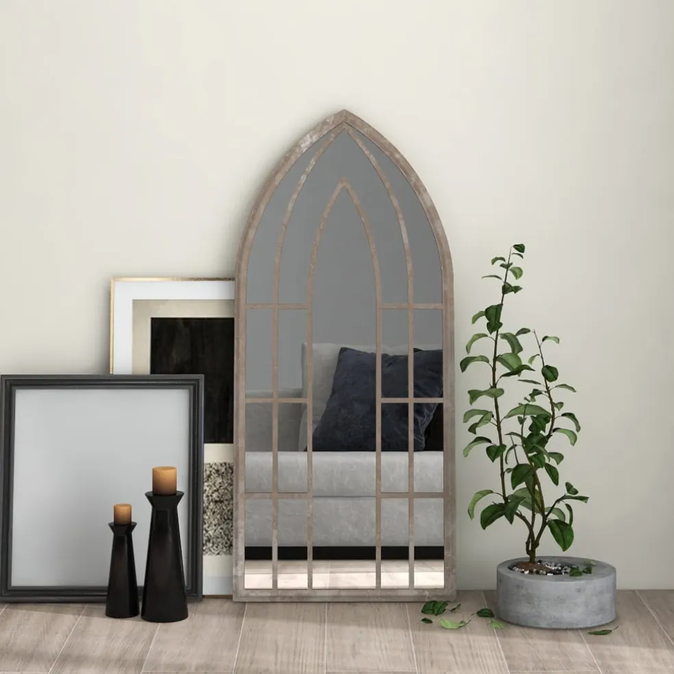 vidaXL Spiegel 100x45 cm ijzer zandkleurig
