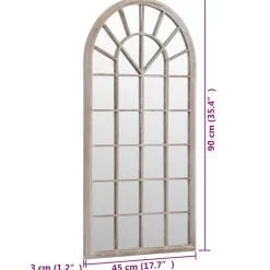 vidaXL Spiegel 90x45 cm ijzer zandkleurig