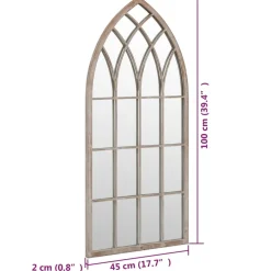 vidaXL Spiegel 100x45 cm ijzer zandkleurig