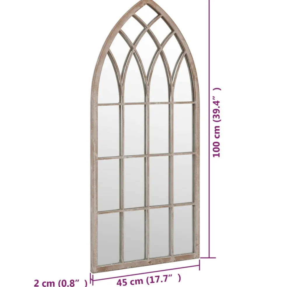 vidaXL Spiegel 100x45 cm ijzer zandkleurig