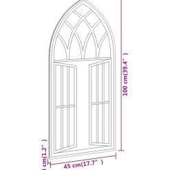 vidaXL Spiegel 100x45 cm ijzer zwart