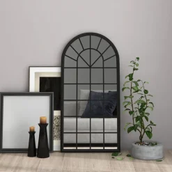 vidaXL Spiegel 90x45 cm ijzer zwart