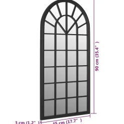 vidaXL Spiegel 90x45 cm ijzer zwart