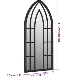vidaXL Spiegel 100x45 cm ijzer zwart