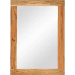 vidaXL Spiegel 70x50 cm massief acaciahout en glas