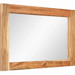 vidaXL Spiegel 70x50 cm massief acaciahout en glas