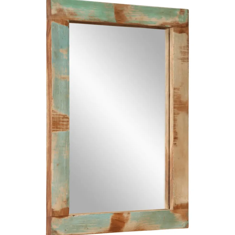 vidaXL Spiegel 70x50 cm massief gerecycled hout en glas