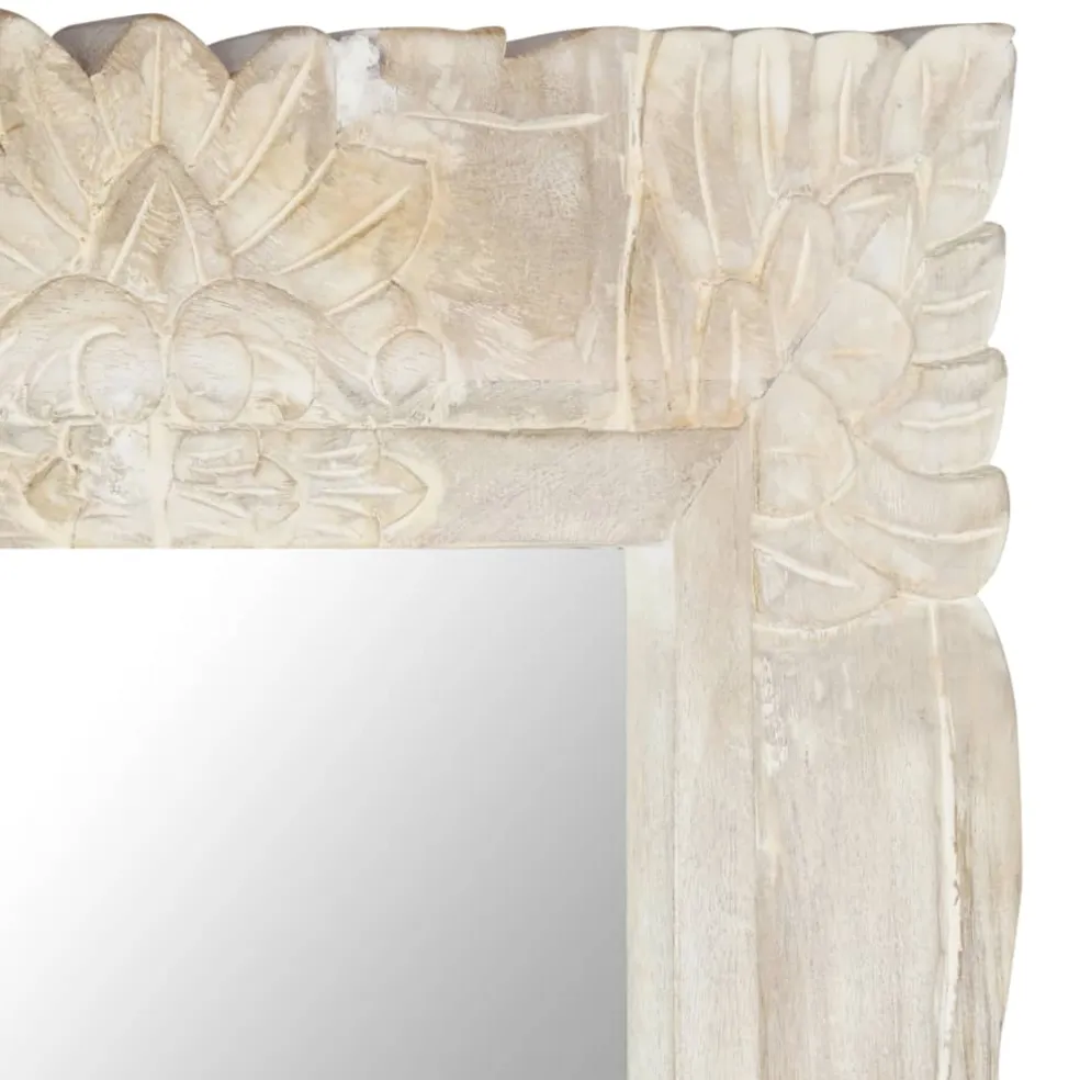 vidaXL Spiegel 80x50 cm massief mangohout wit