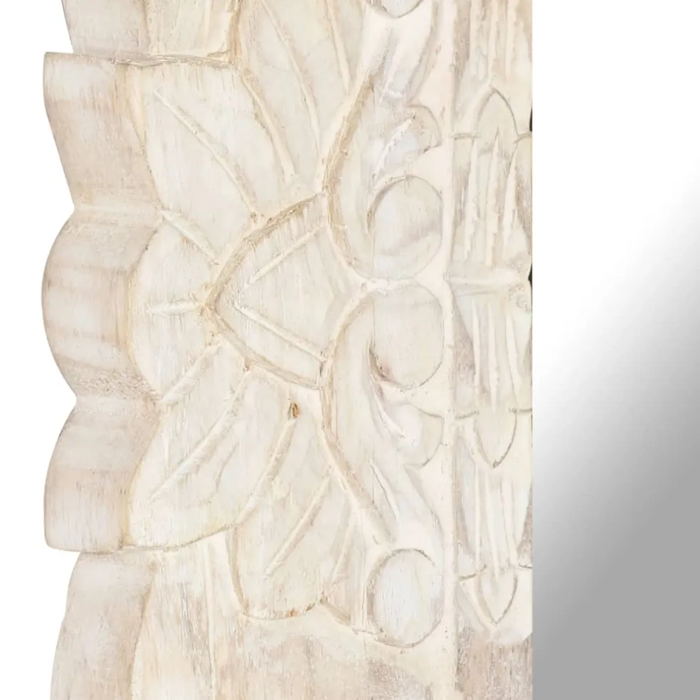 vidaXL Spiegel 80x50 cm massief mangohout wit