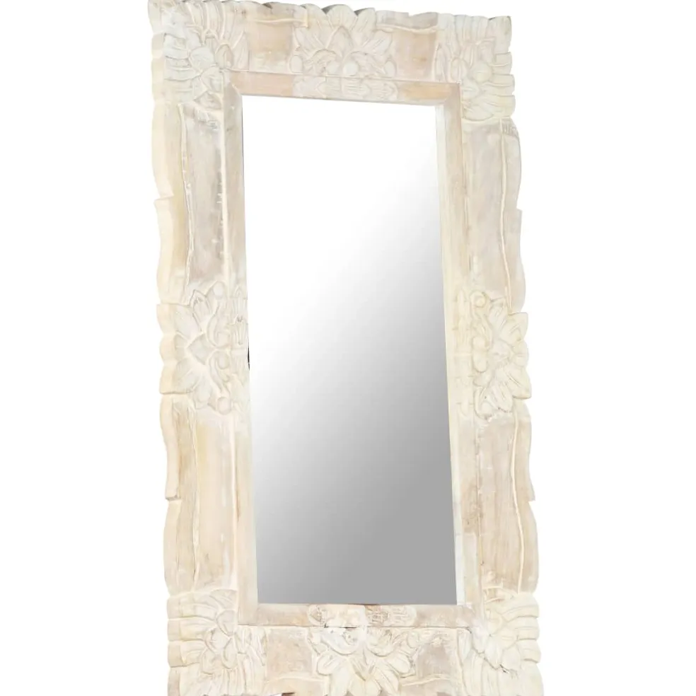 vidaXL Spiegel 80x50 cm massief mangohout wit