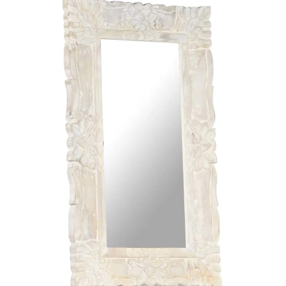 vidaXL Spiegel 80x50 cm massief mangohout wit