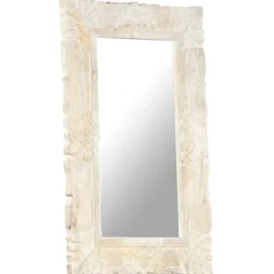 vidaXL Spiegel 80x50 cm massief mangohout wit