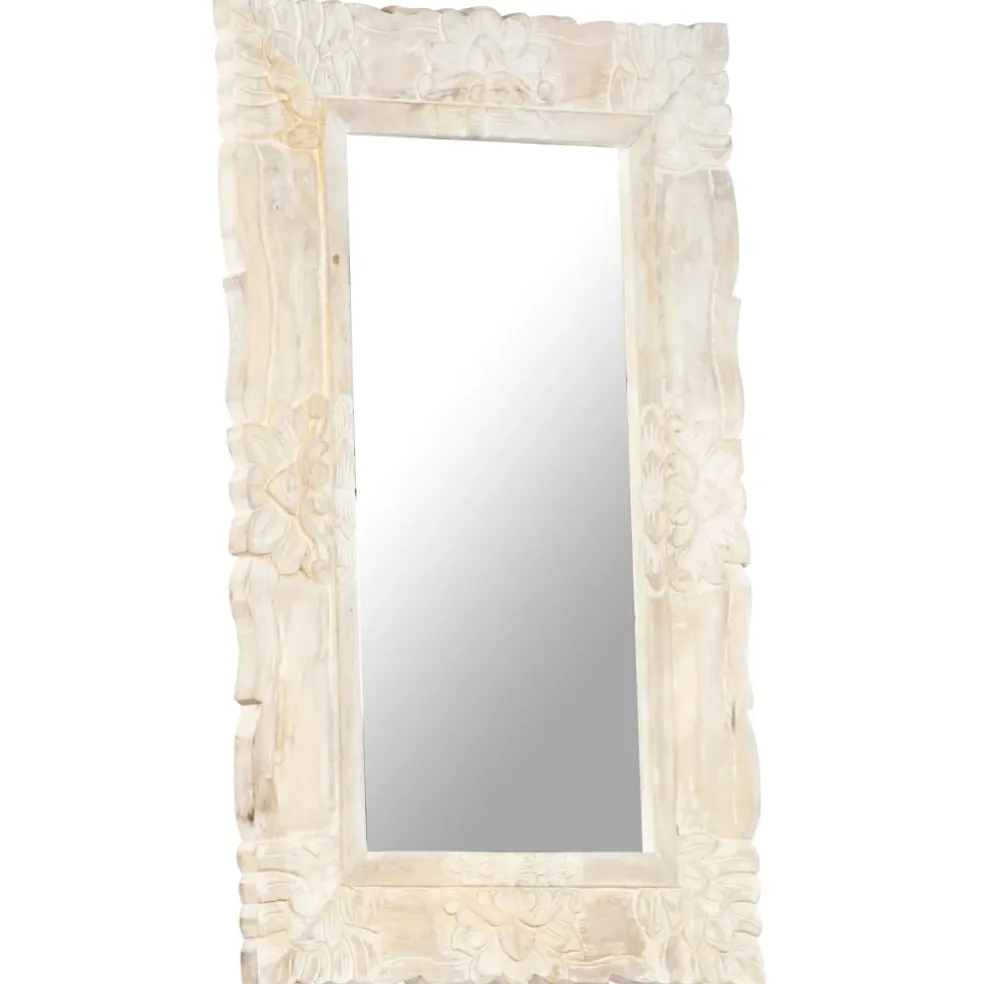 vidaXL Spiegel 80x50 cm massief mangohout wit