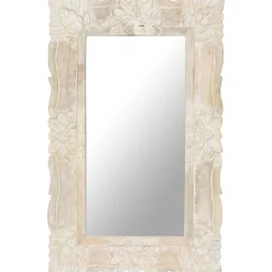 vidaXL Spiegel 80x50 cm massief mangohout wit
