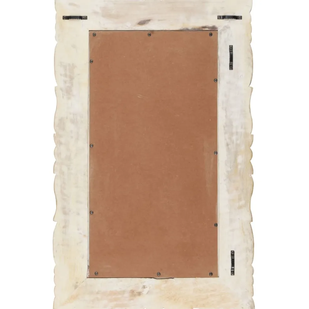 vidaXL Spiegel 80x50 cm massief mangohout wit