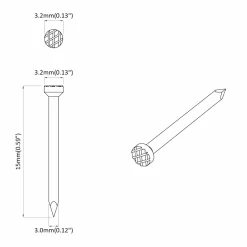 vidaXL Spijkers voor hout 2 stuks Zilver Ø 3 x 15 mm Metaal