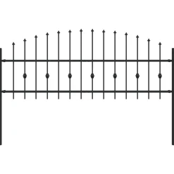 vidaXL Spike Fence ASTEN 200 x 110 cm Gepoedercoat staal Zwart
