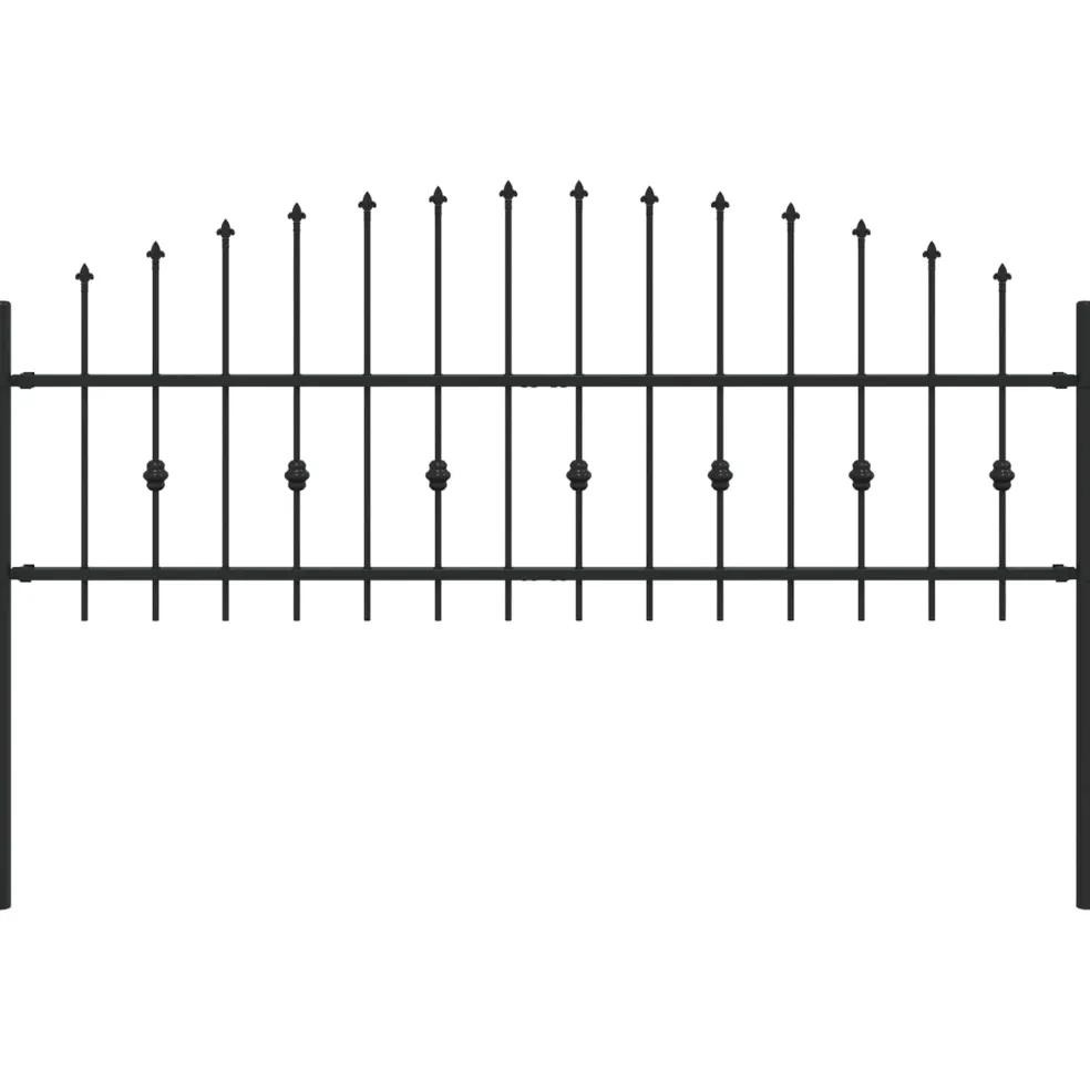 vidaXL Spike Fence ASTEN 200 x 110 cm Gepoedercoat staal Zwart