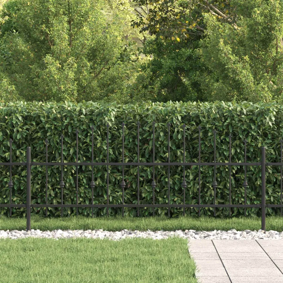 vidaXL Spike Fence ASTEN 200 x 110 cm Gepoedercoat staal Zwart