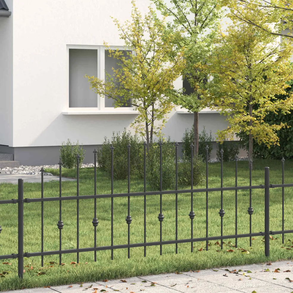 vidaXL Spike Fence ASTEN 200 x 110 cm Gepoedercoat staal Zwart