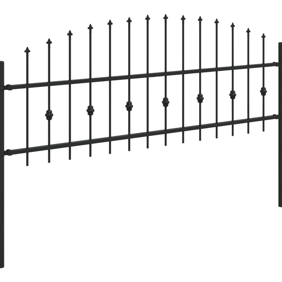vidaXL Spike Fence ASTEN 200 x 110 cm Gepoedercoat staal Zwart