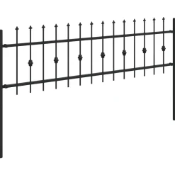 vidaXL Spike Fence ASTEN 200 x 110 cm Gepoedercoat staal Zwart