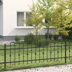 vidaXL Spike Fence ASTEN 200 x 110 cm Gepoedercoat staal Zwart