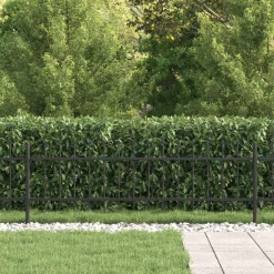 vidaXL Spike Fence ASTEN 200 x 110 cm Gepoedercoat staal Zwart