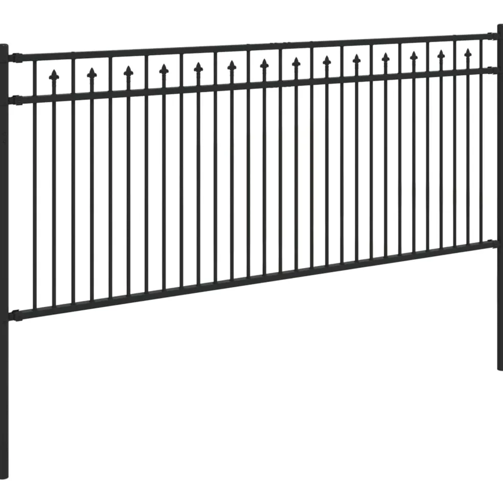 vidaXL Spike Hek BAARLO 200 x 130 cm Gepoedercoat staal Zwart
