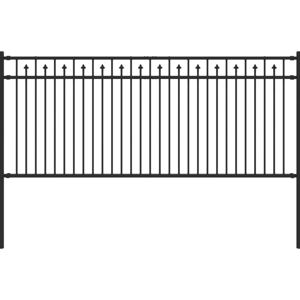 vidaXL Spike Hek BAARLO 200 x 130 cm Gepoedercoat staal Zwart