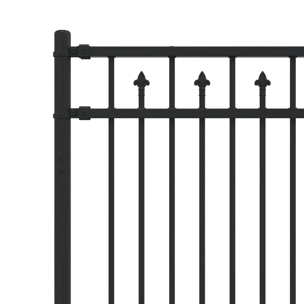 vidaXL Spike Hek BAARLO 200 x 130 cm Gepoedercoat staal Zwart