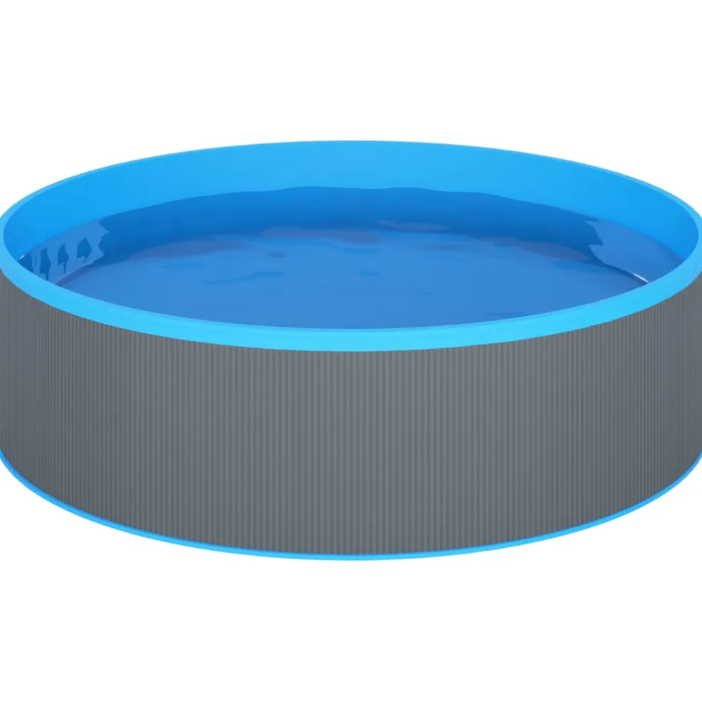 vidaXL Splasher pool met hangende skimmer en pomp 350x90 cm grijs