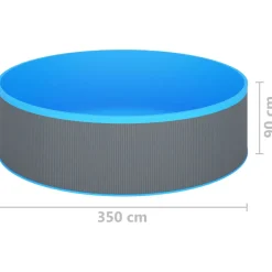 vidaXL Splasher pool met hangende skimmer en pomp 350x90 cm grijs