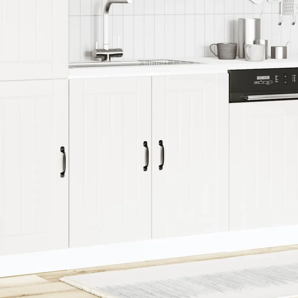 vidaXL Spoelbakonderkast Lucca bewerkt hout wit