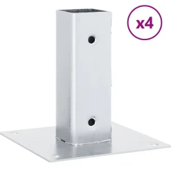 vidaXL Spokkels vierkant 4 st gegalvaniseerd staal zilverkleurig