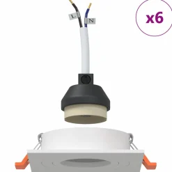 vidaXL Spotje 6 st Wit 9 x 9 x 2 cm Aluminium
