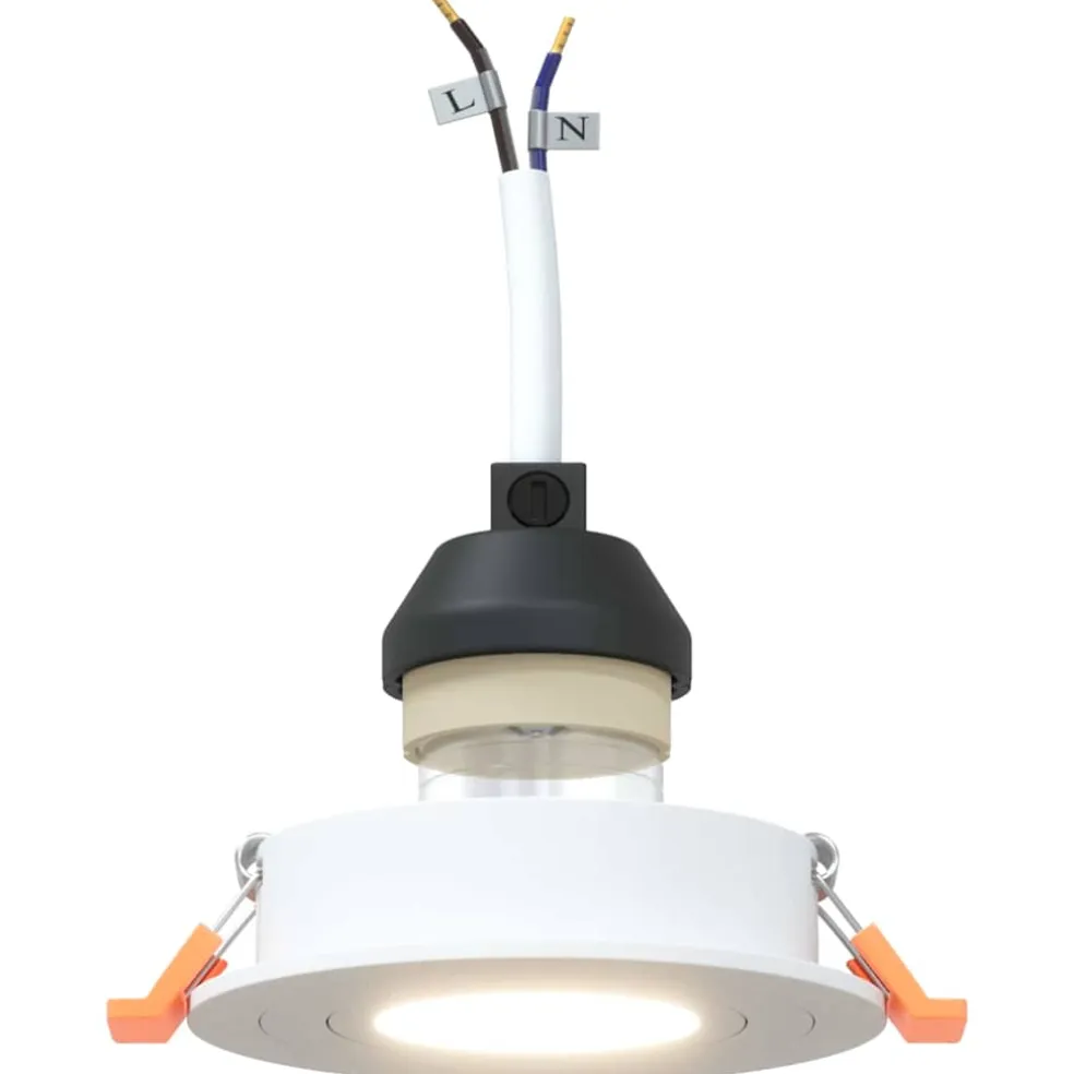 vidaXL Spotje 6 st Wit 9 x 9 x 2 cm Aluminium