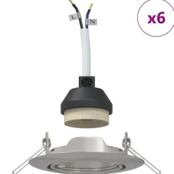 vidaXL Spotje 6 st Zilver 9 x 9 x 2.5 cm Metaal