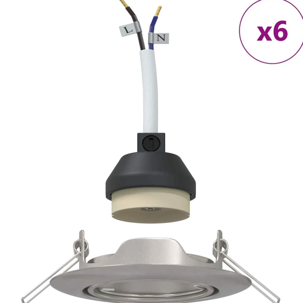 vidaXL Spotje 6 st Zilver 9 x 9 x 2.5 cm Metaal