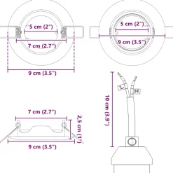 vidaXL Spotje 6 st Zilver 9 x 9 x 2.5 cm Metaal