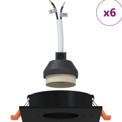 vidaXL Spotje 6 st Zwart 9 x 9 x 2 cm Aluminium