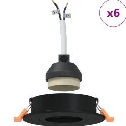 vidaXL Spotje 6 st Zwart 9 x 9 x 2 cm Aluminium