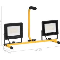 vidaXL Spotlight met handvat LED 2x50 W warmwit