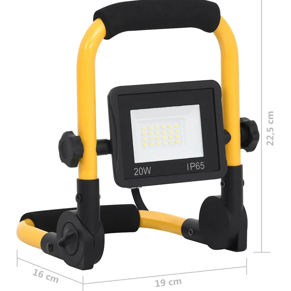 vidaXL Spotlight met handvat LED 20 W koudwit