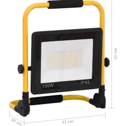 vidaXL Spotlight met handvat LED 100 W warmwit