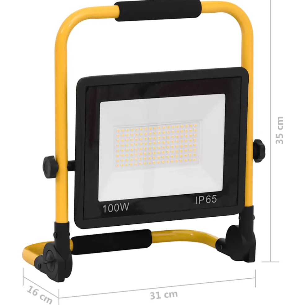 vidaXL Spotlight met handvat LED 100 W warmwit