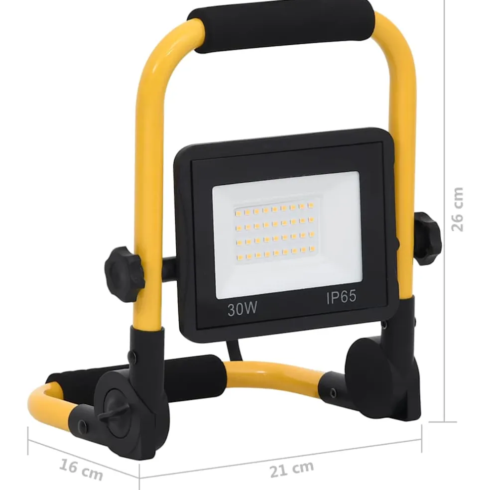 vidaXL Spotlight met handvat LED 30 W warmwit