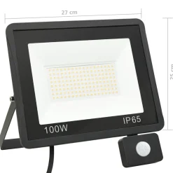 vidaXL Spotlight met sensor LED 100 W koudwit